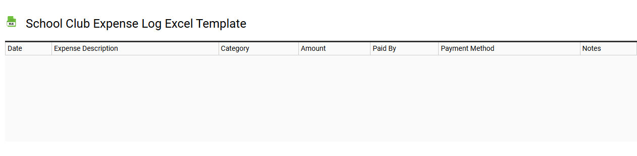 School club expense log Excel template
