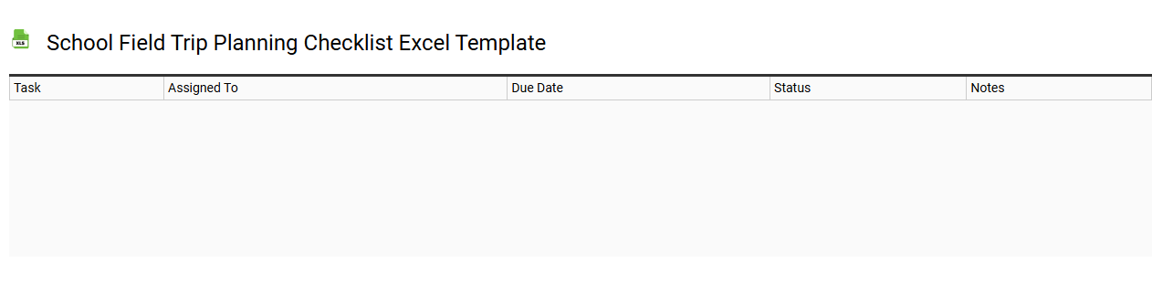 School field trip planning checklist Excel template
