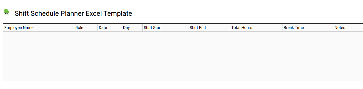Shift schedule planner Excel template
