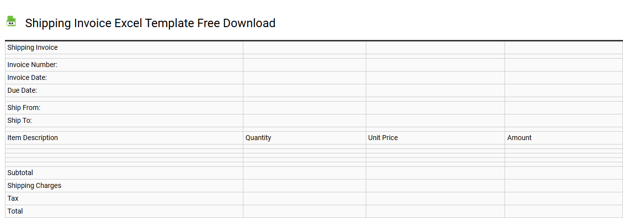 Shipping invoice Excel template free download