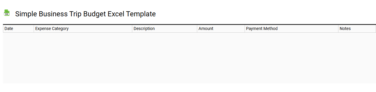 Simple business trip budget Excel template