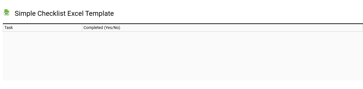 Simple checklist Excel template