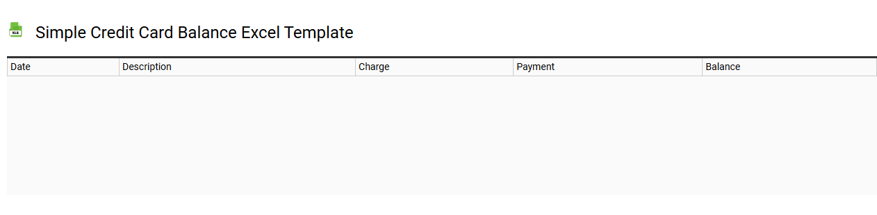 Simple credit card balance Excel template