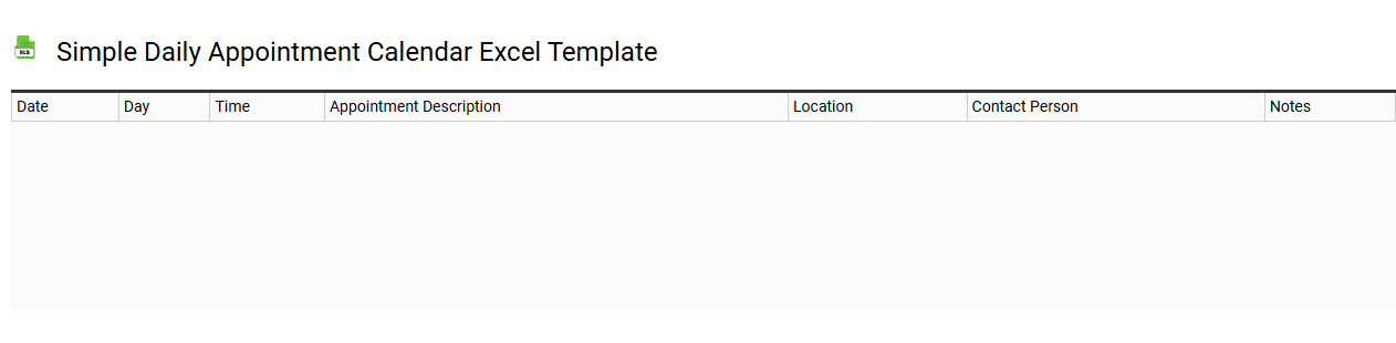 Simple daily appointment calendar Excel template