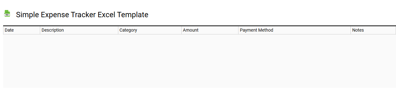 Simple expense tracker Excel template