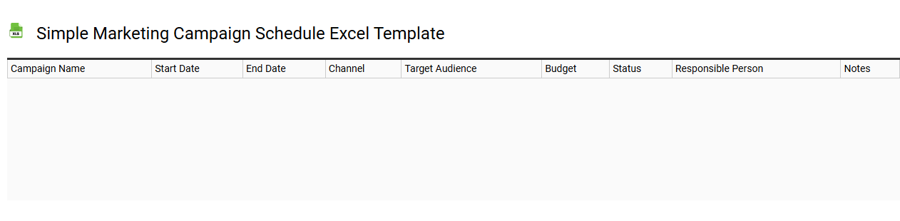 Simple marketing campaign schedule Excel template