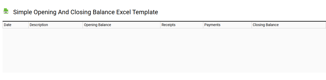 Simple opening and closing balance Excel template