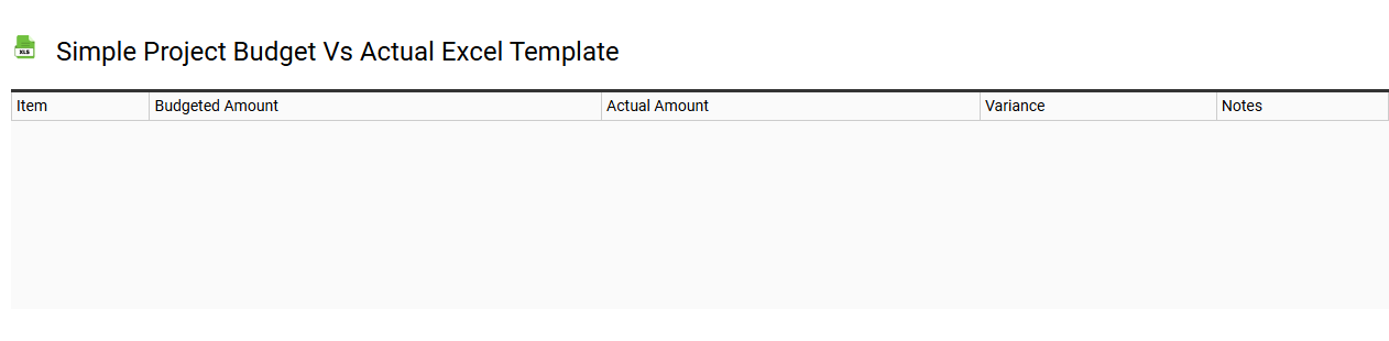 Simple project budget vs actual Excel template