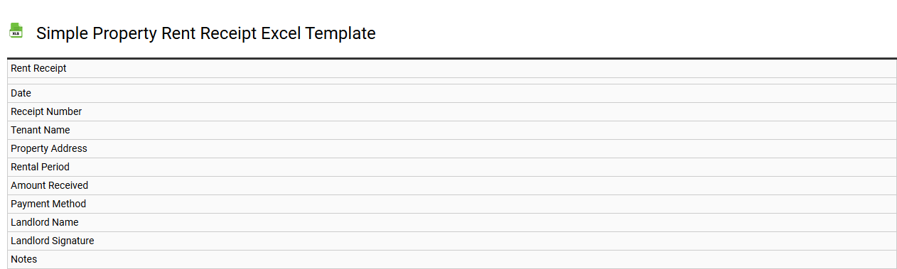 Simple property rent receipt Excel template