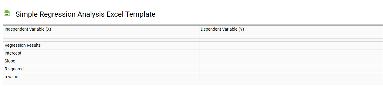 Simple regression analysis Excel template