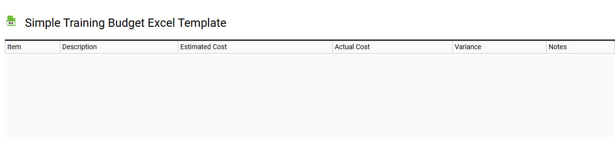 Simple training budget Excel template
