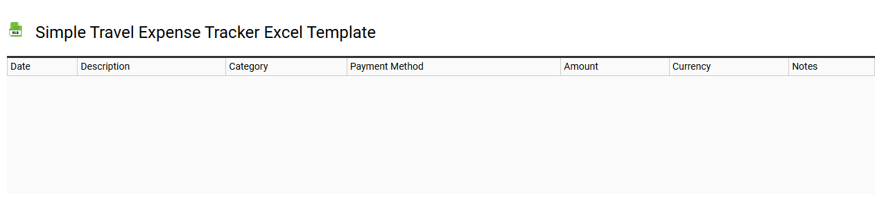 Simple travel expense tracker Excel template