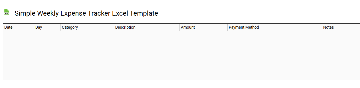 Simple weekly expense tracker Excel template