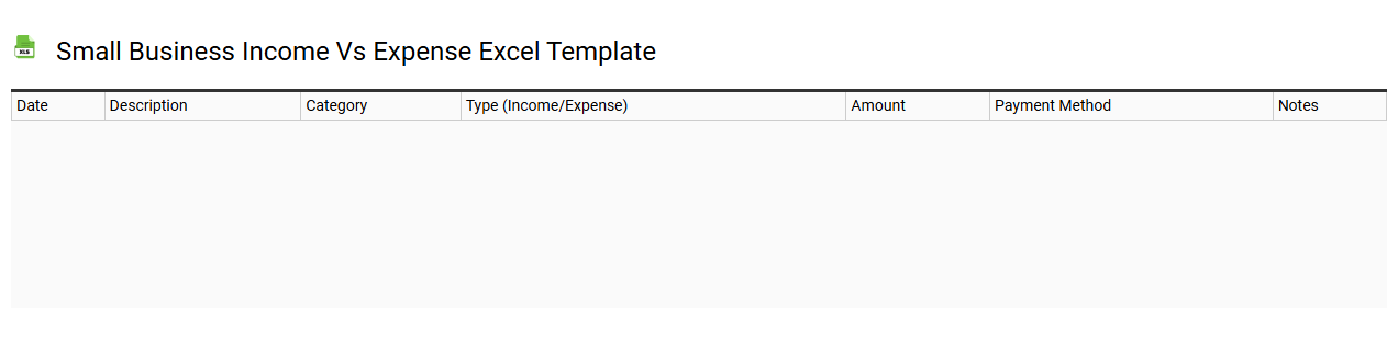 Small business income vs expense Excel template