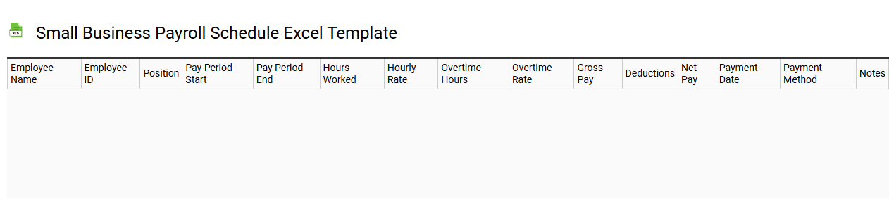 Small business payroll schedule Excel template