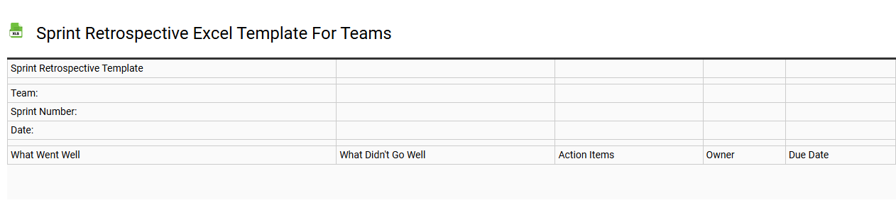 Sprint retrospective Excel template for teams