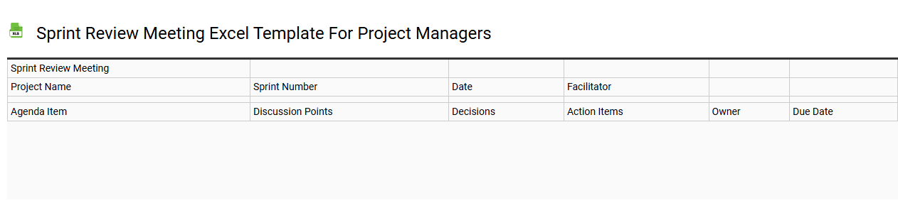 Sprint review meeting Excel template for project managers