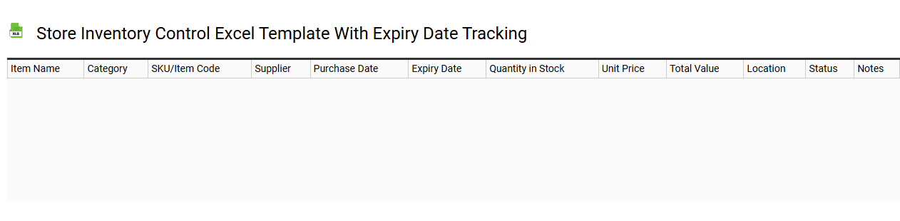 Store inventory control Excel template with expiry date tracking