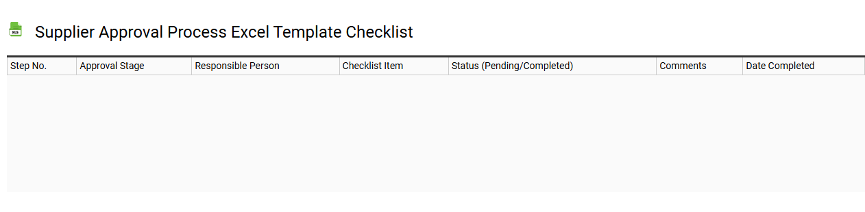 Supplier approval process Excel template checklist
