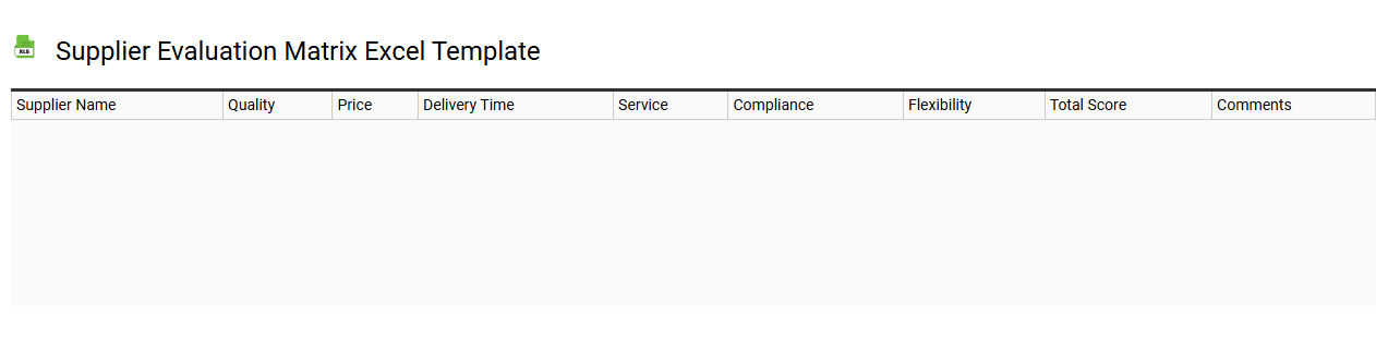 Supplier evaluation matrix Excel template