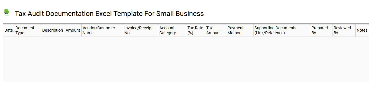 Tax audit documentation Excel template for small business