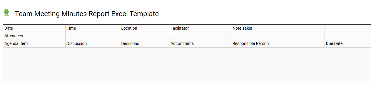 Team meeting minutes report Excel template