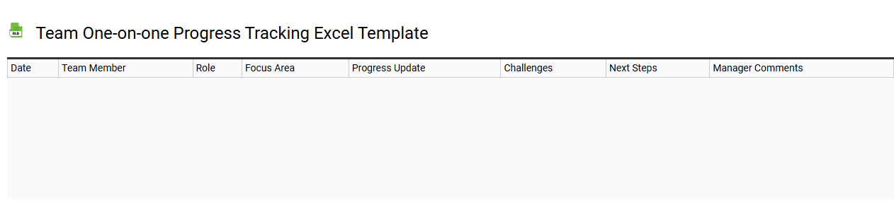 Team one-on-one progress tracking Excel template
