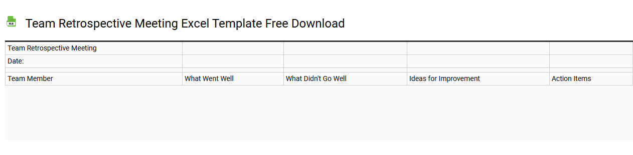 Team retrospective meeting Excel template free download