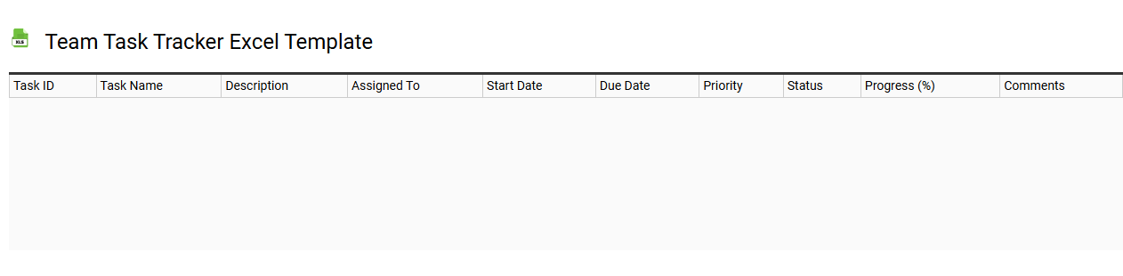 Team task tracker Excel template