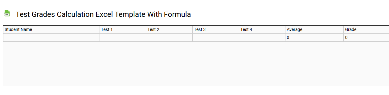 Test grades calculation Excel template with formula