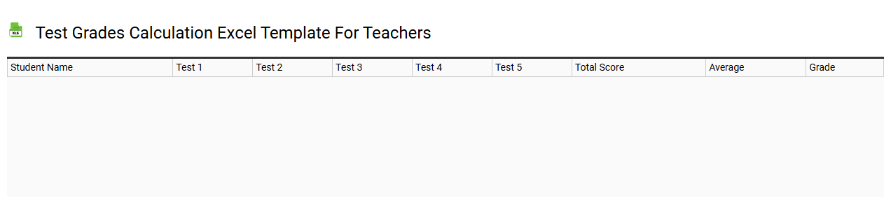 Test grades calculation Excel template for teachers