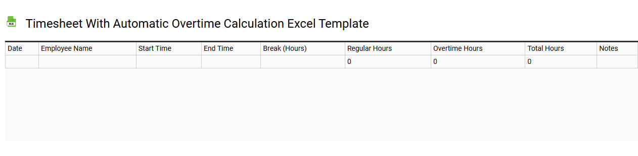 Timesheet with automatic overtime calculation Excel template