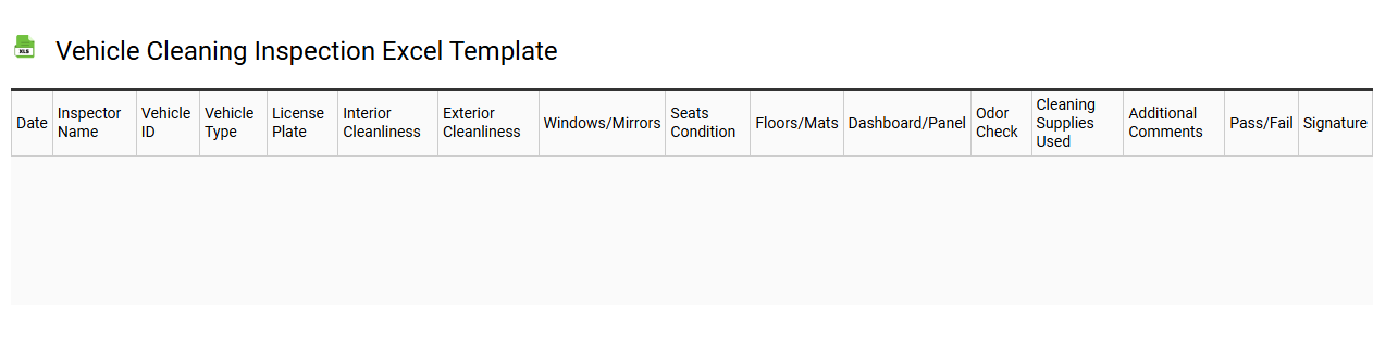 Vehicle cleaning inspection Excel template
