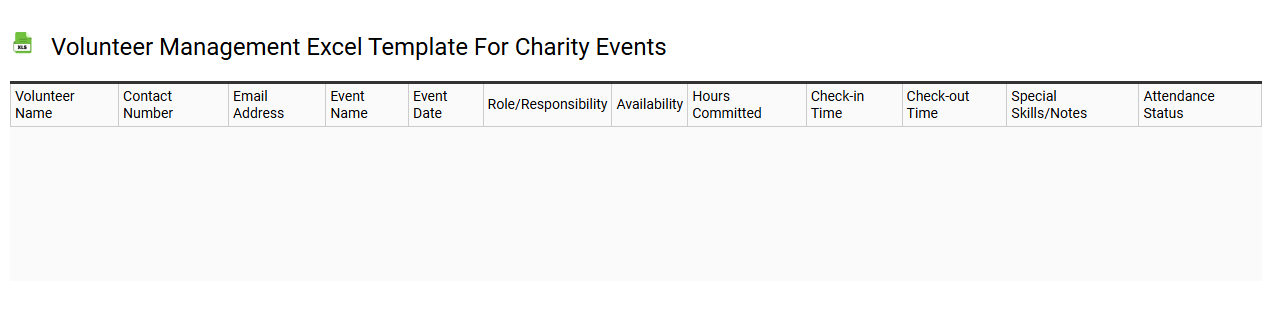 Volunteer management Excel template for charity events