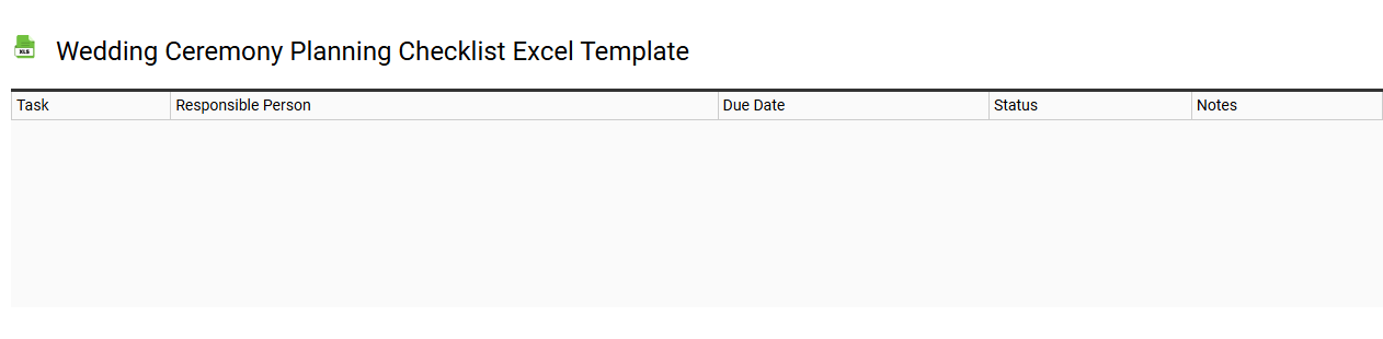 Wedding ceremony planning checklist Excel template