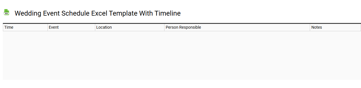 Wedding event schedule Excel template with timeline