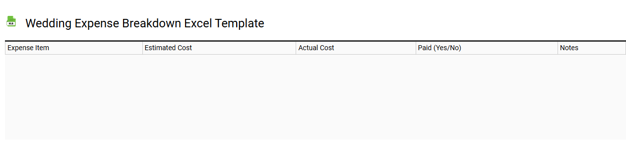 Wedding expense breakdown Excel template
