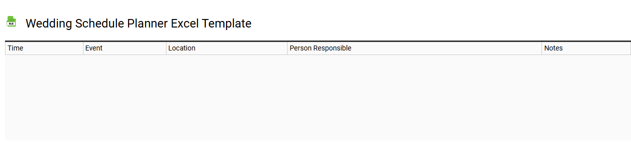 Wedding schedule planner Excel template