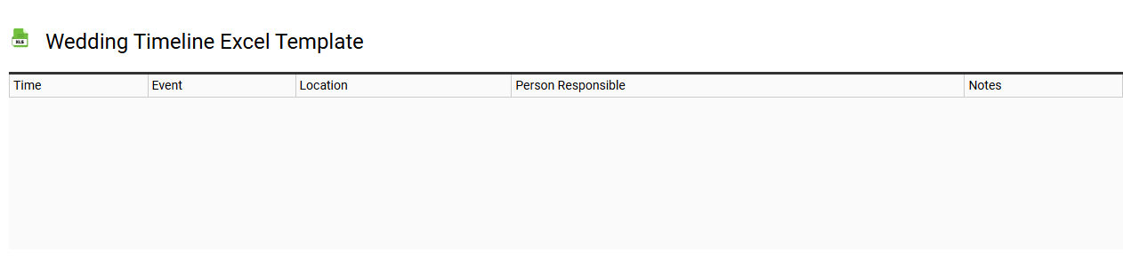 Wedding timeline Excel template