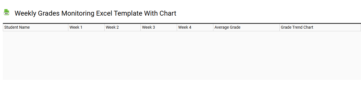 Weekly grades monitoring Excel template with chart