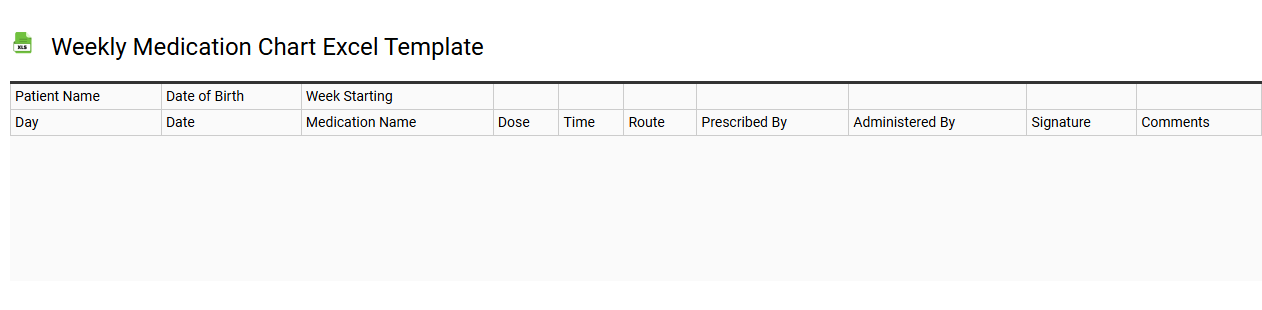 Weekly medication chart Excel template