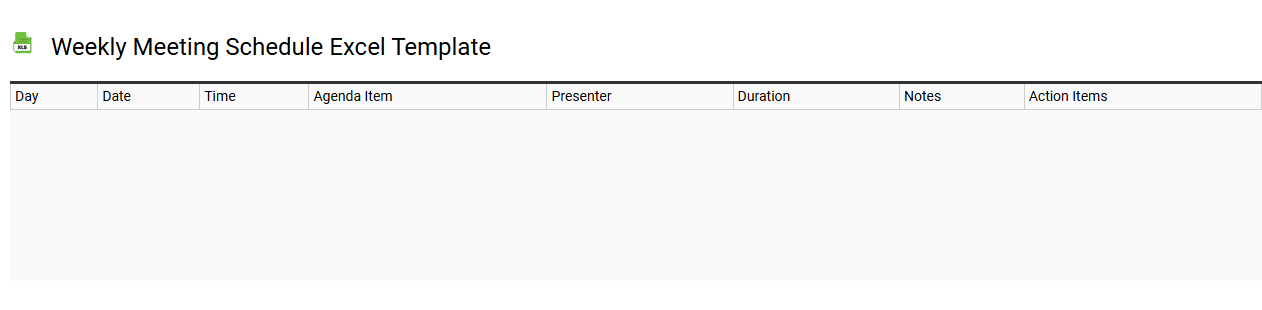 Weekly meeting schedule Excel template