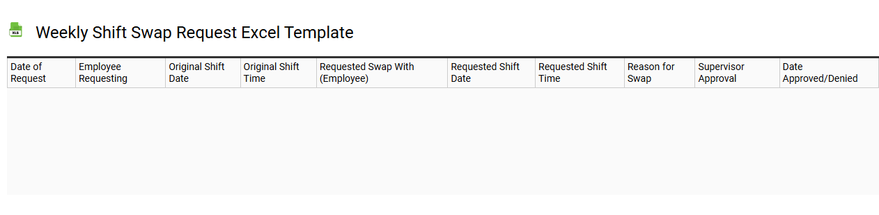 Weekly shift swap request Excel template