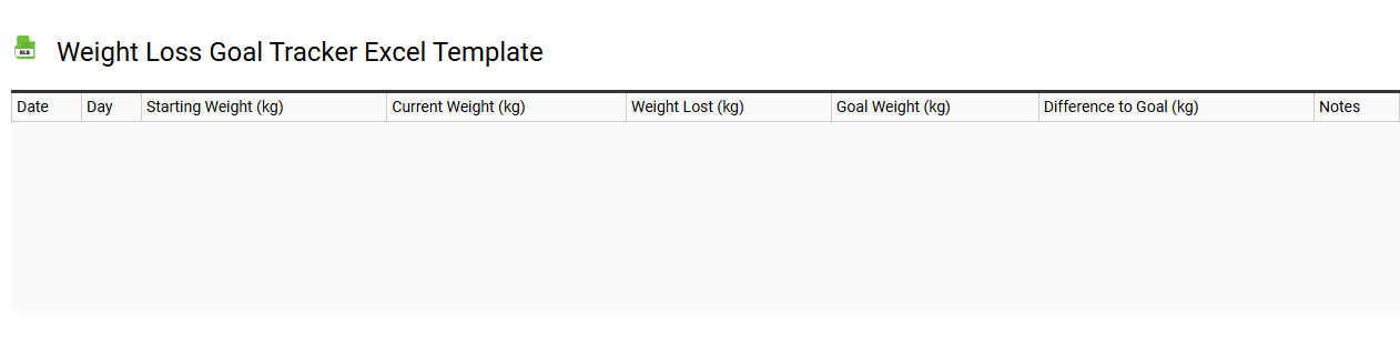 Weight loss goal tracker Excel template