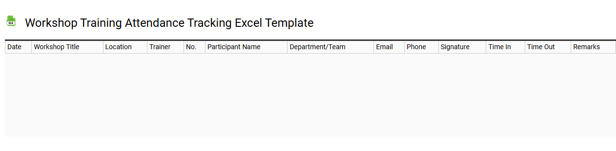 Workshop training attendance tracking Excel template