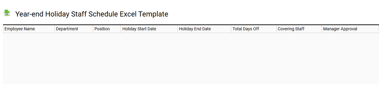 Year-end holiday staff schedule Excel template