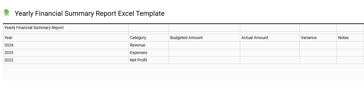 Yearly financial summary report Excel template