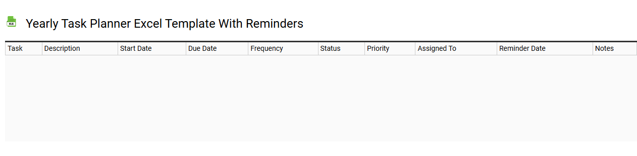 Yearly task planner Excel template with reminders