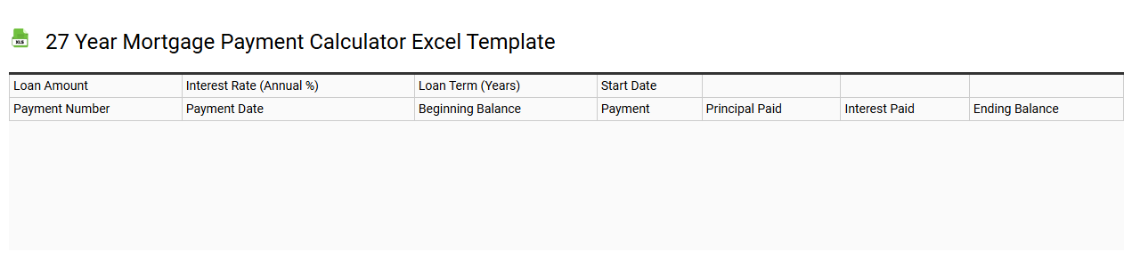 27 year mortgage payment calculator Excel template