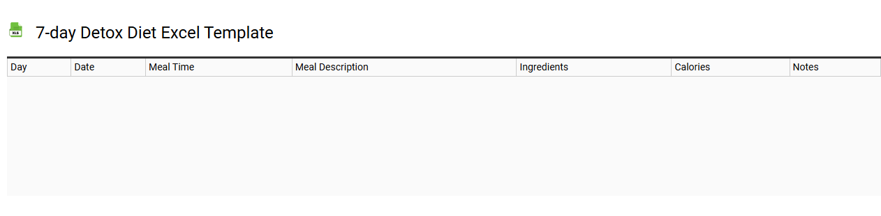 7-day detox diet Excel template